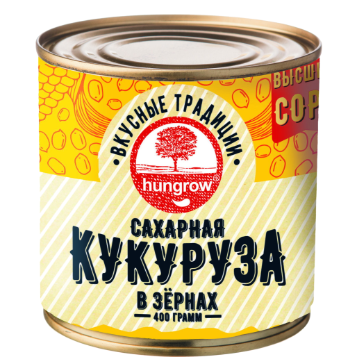 Кукуруза сахарная в зернах ж/б 400г ТМ "Вкусные традиции" Hungrow