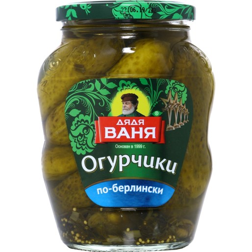 Огурчики маринованные "По-Берлински" ст/б 680мл Дядя Ваня