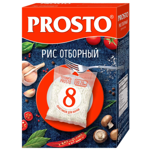 Рис отборный 500г, 8 пакетиков, PROSTO