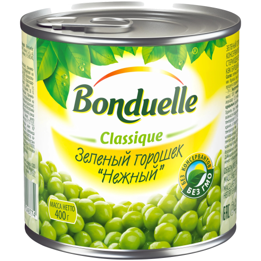 Горошек зеленый "Нежный" 400г, Bonduelle