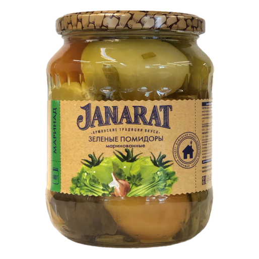 Помидоры Зеленые маринованные ст/б 680г JANARAT